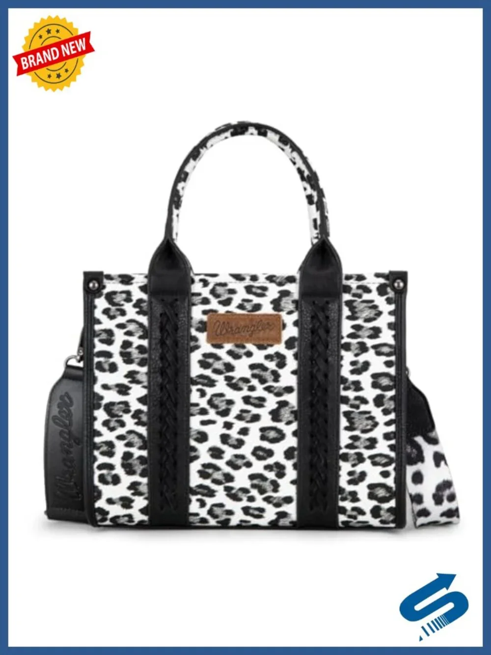 Faux Leather Woven Tote Bag with Signature Strap - Top Handle Satchel